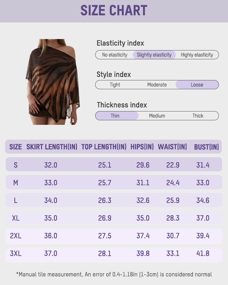 Animal-Print Sheer Shawl Top & Mini Skirt Set