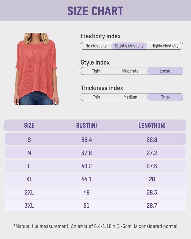 Oversized Ribbed Dolman Sleeve Top
