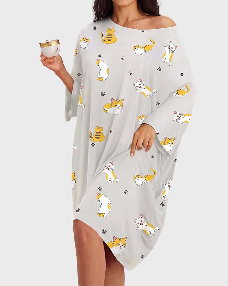 Plus Size Ultra-Soft Oversized Shirt Sleepwear with Pockets