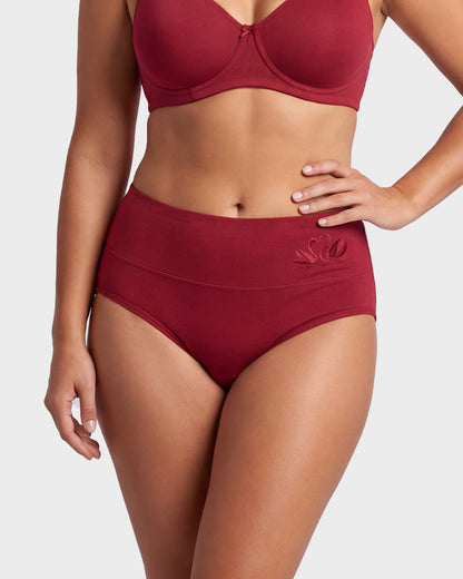 4 Pack Swan Embroidery High Waist Seamless Briefs