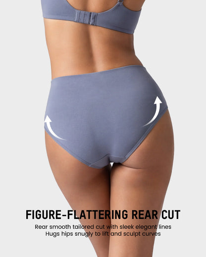 4 Pack Swan Embroidery High Waist Seamless Briefs