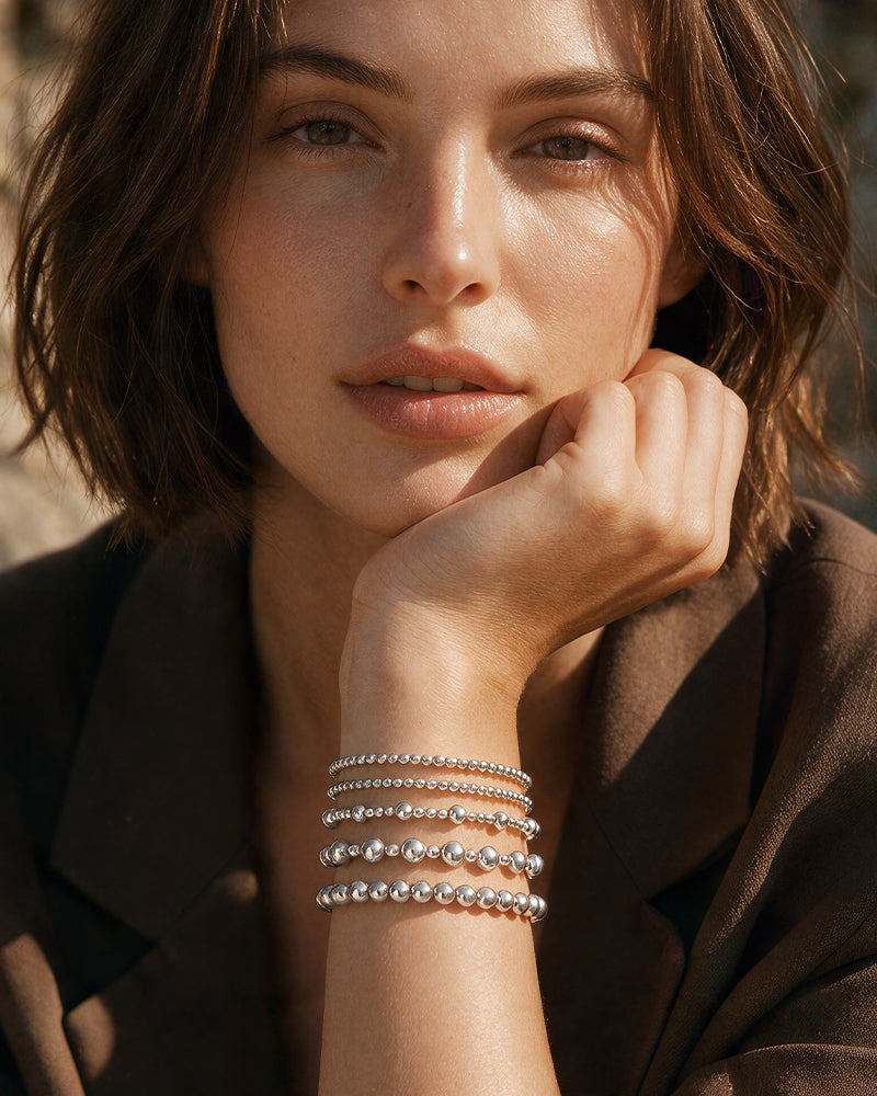 5-Piece Waterproof Beaded Stretch Bracelet Set