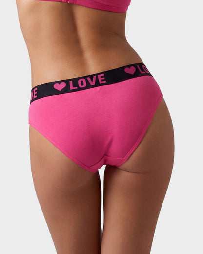 6 Pack LOVE Print Cotton Bikini Panties