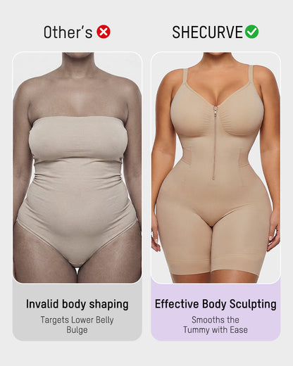 Easyslide™ Front-Zip Mid-Thigh Shapewear