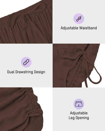 Adjustable Side-Drawstring Wide-Leg Pants