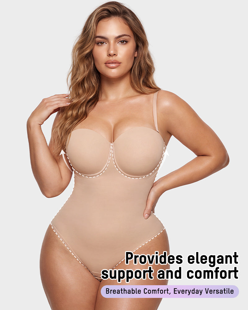 Back Lace-Up Seamless Shapewear Bodysuit