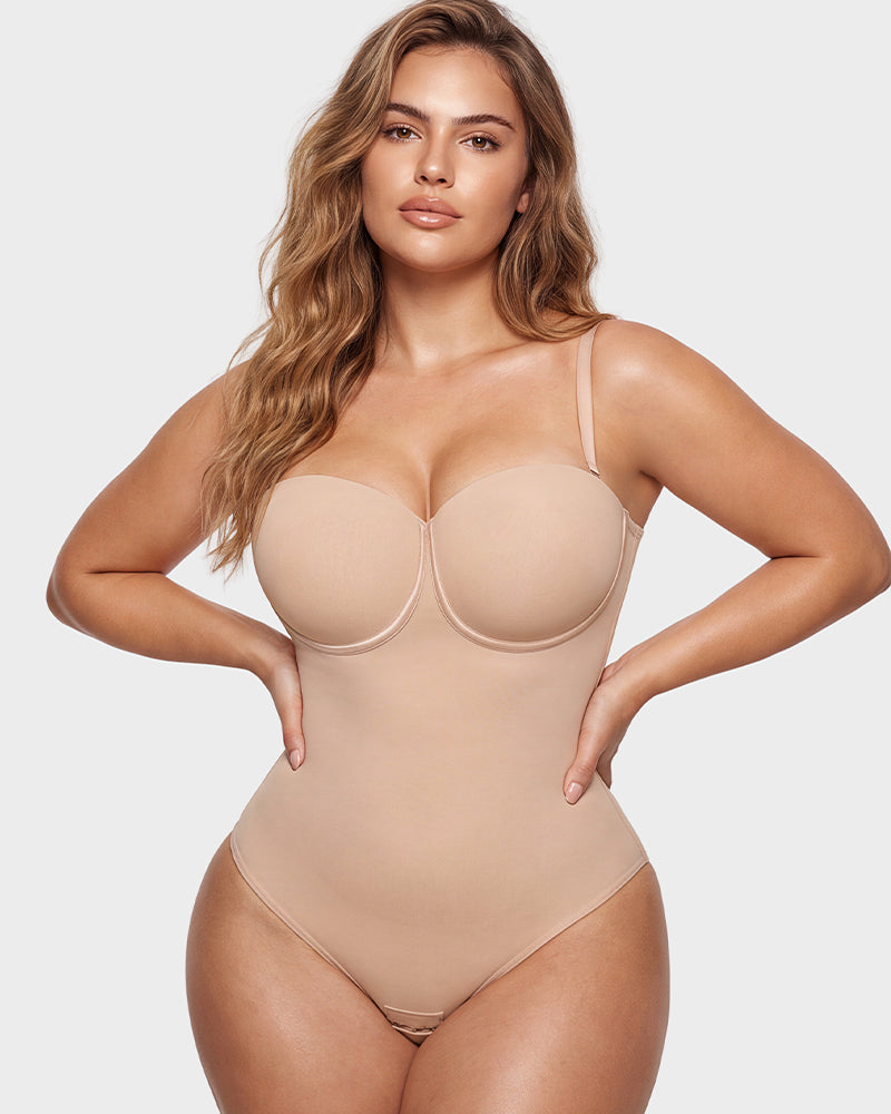 Back Lace-Up Seamless Shapewear Bodysuit