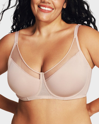 Breathable Mesh Minimizer Support Bra