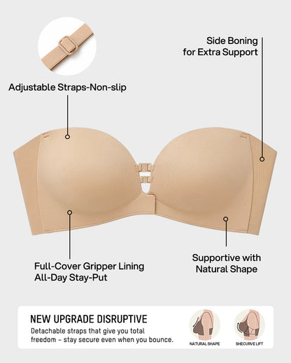 Convertible Strapless Front-Closure Push-Up Bra