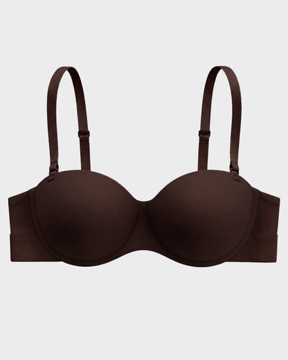 Convertible Strapless Half-Cup Wireless Push-Up Bra