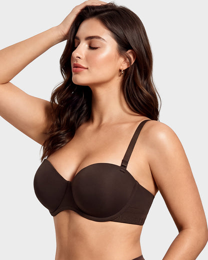 Convertible Strapless Half-Cup Wireless Push-Up Bra