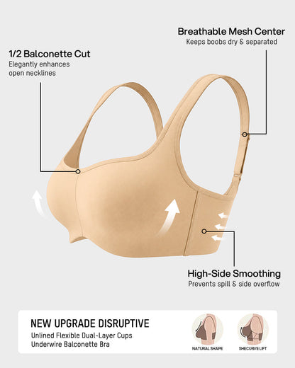 Cooling Square-Neck Balconette Underwire Bra