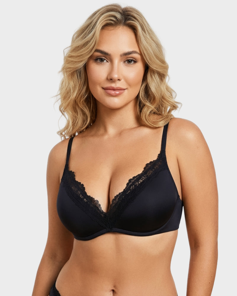 Deep V Lace Push-Up Bra