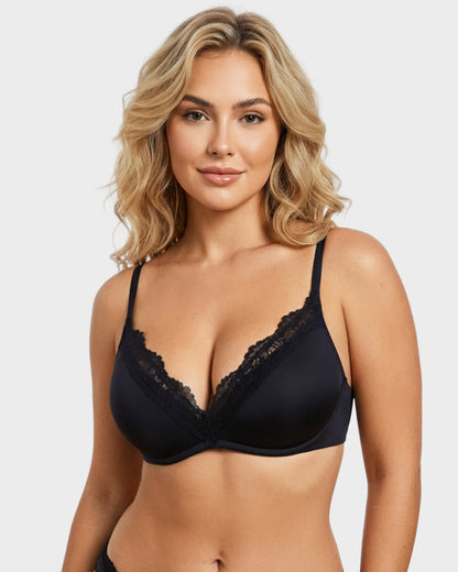 Deep V Lace Push-Up Bra