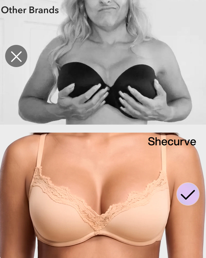 Deep V Lace Push-Up Bra