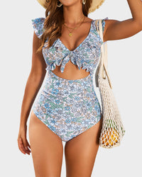 Blue Floral Printed