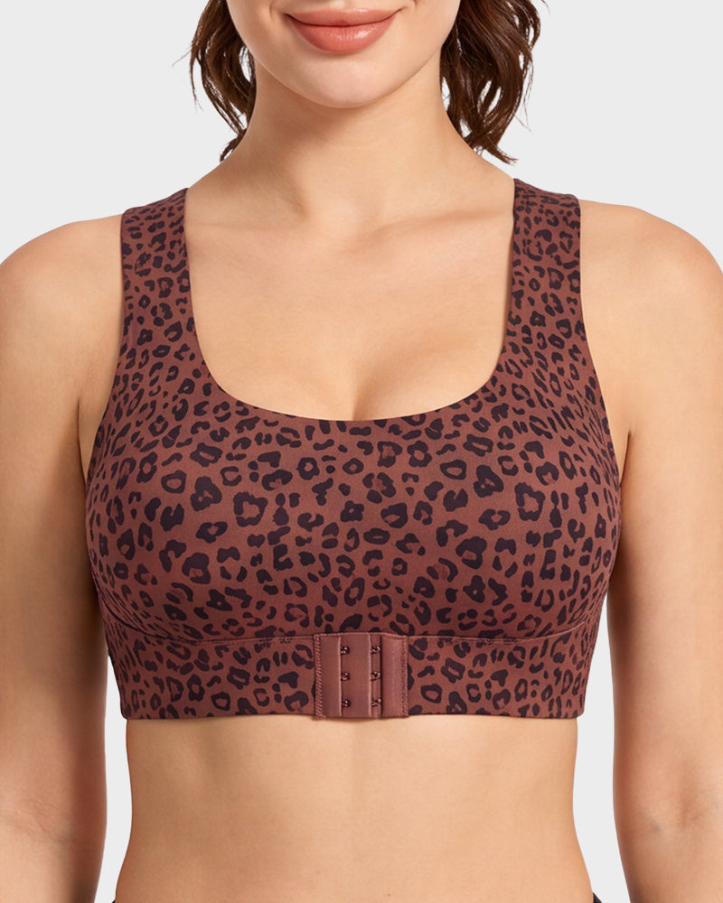 Front Closure Cross-Back Wireless Posture Bra