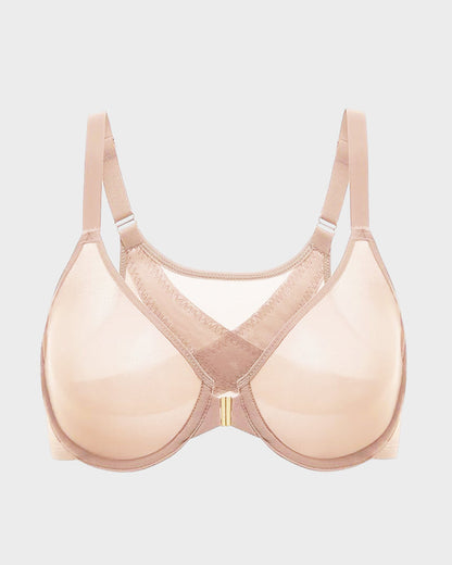 Front Closure Mesh Support Bra