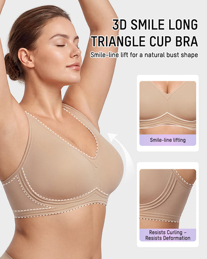 Full-Coverage Wireless V-Neck Support Bra