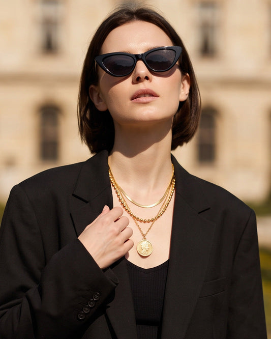 Gold-Plated Layered Pendant Necklace