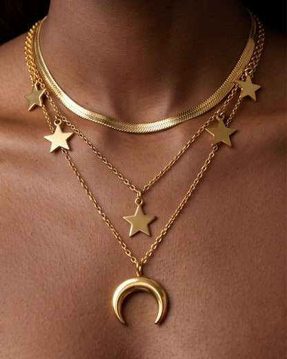 Gold-Plated Layered Pendant Necklace