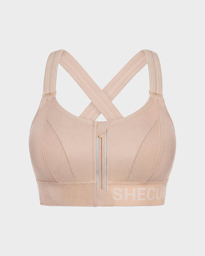 High-Impact Adjustable Zip-Front Sports Bra