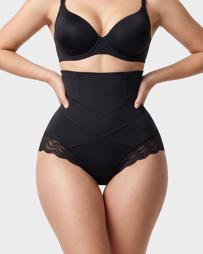High-Waisted Crisscross Tummy-Control Butt-Lift Briefs(3 Pack)