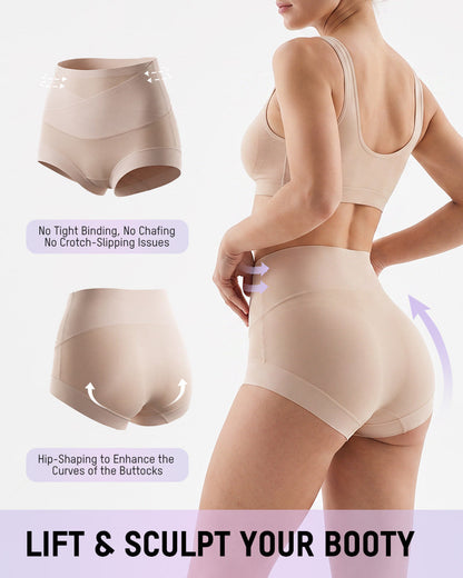 High-Waisted Double-Layer Tummy-Control Briefs(6 pack)