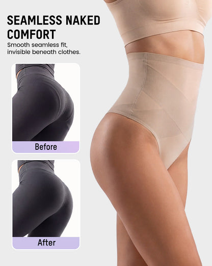 High Waist Mesh Tummy Control Thong(3 Pack)