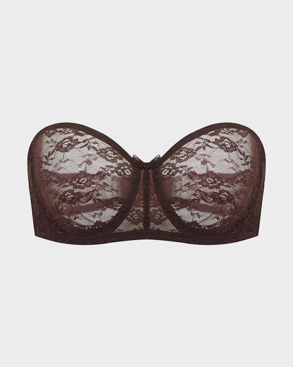 No Slip Strapless Lace Push Up Bra