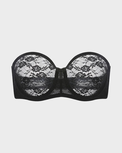 No Slip Strapless Lace Push Up Bra