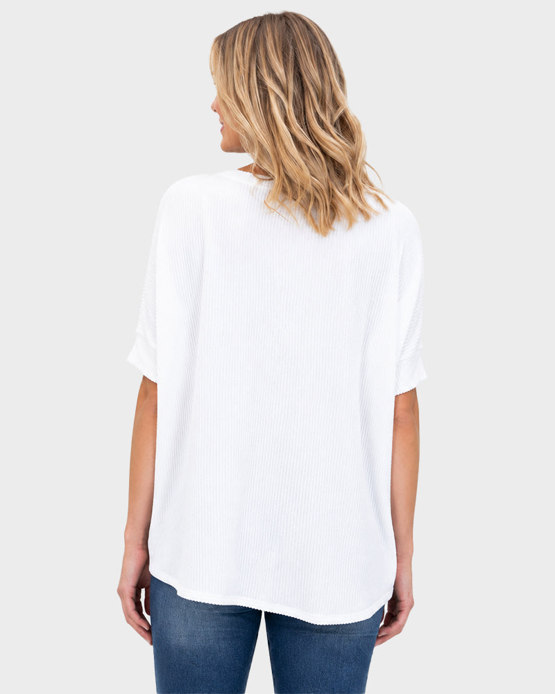 Oversized Ribbed Dolman Sleeve Top