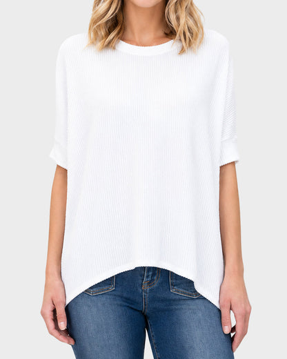 Oversized Ribbed Dolman Sleeve Top