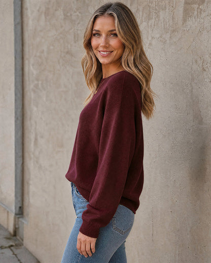 Relaxed Crewneck Knit Sweater