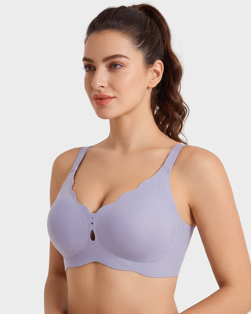 Seamless Deep-V Wireless Support Bra