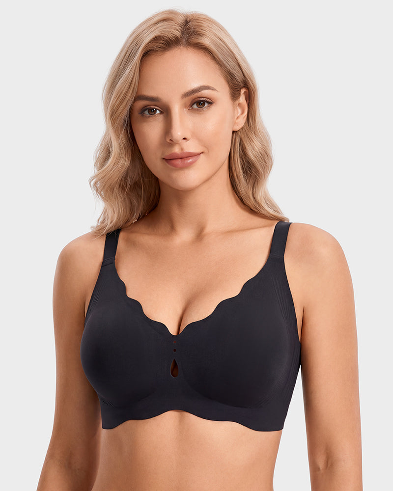 Seamless Deep-V Wireless Support Bra