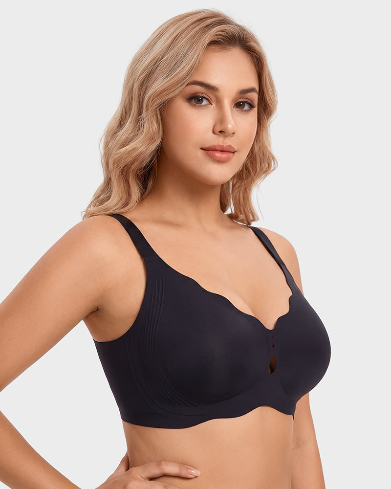 Seamless Deep-V Wireless Support Bra