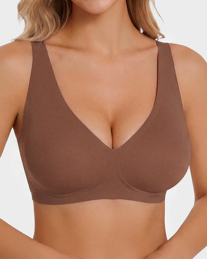 Seamless Deep V Push-Up Wireless Bra