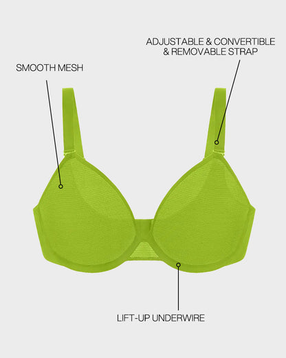 Seamless Mesh Unlined Underwire Bra