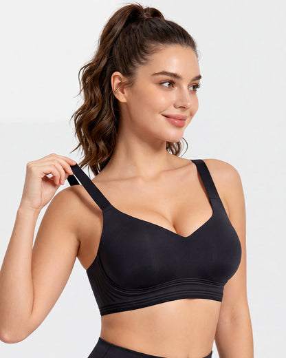 Shock-Absorbing Wireless Sports Bra for Fuller Busts