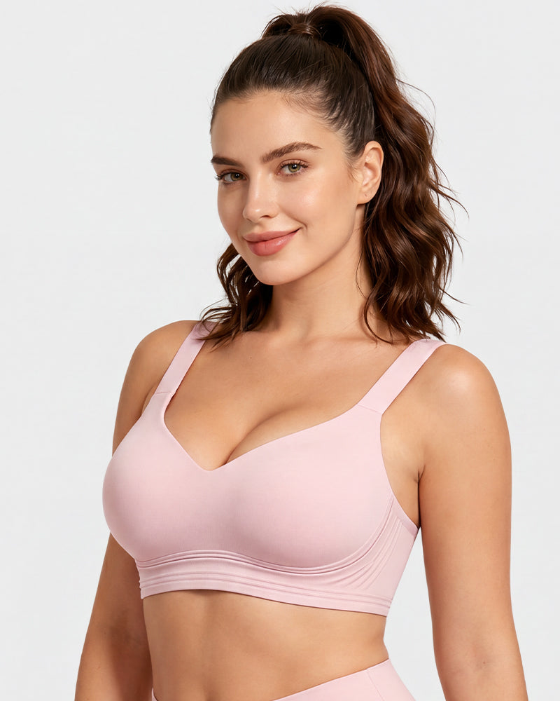 Shock-Absorbing Wireless Sports Bra for Fuller Busts