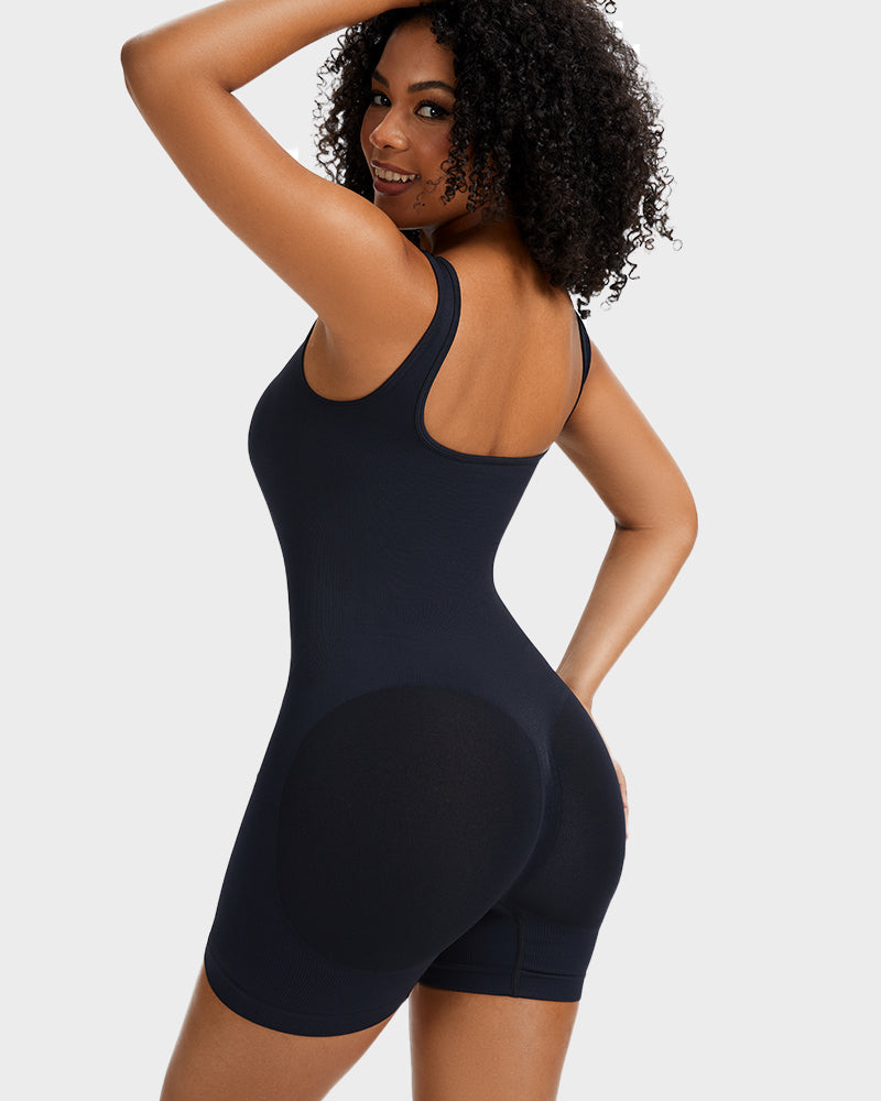 Snap Button Shaping Shorts Bodysuit