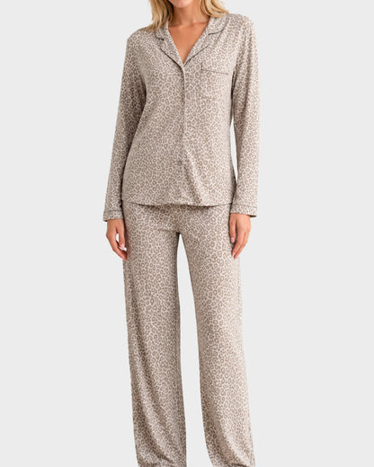 Soft Long-Sleeve Button-Front Pajama Set