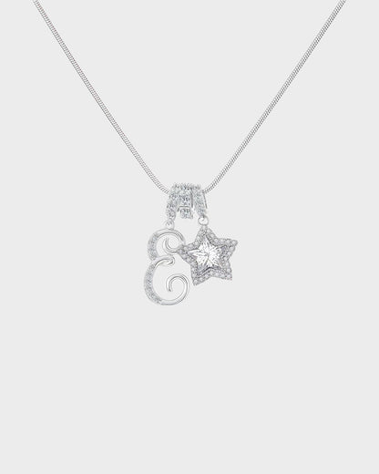 Sparkling Initial & Star Charm Necklace