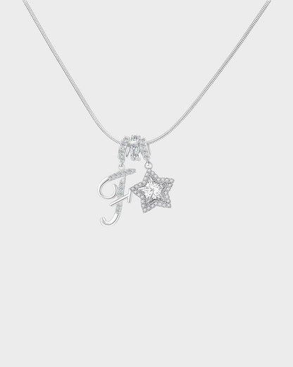Sparkling Initial & Star Charm Necklace