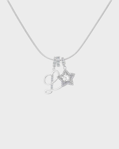 Sparkling Initial & Star Charm Necklace