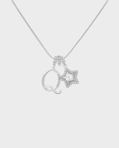 Sparkling Initial & Star Charm Necklace