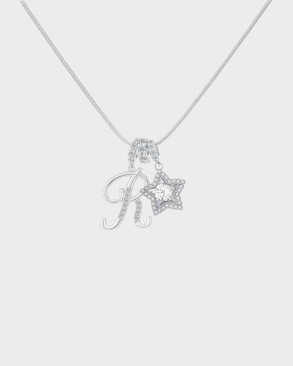 Sparkling Initial & Star Charm Necklace