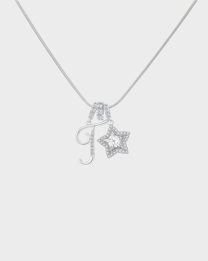 Sparkling Initial & Star Charm Necklace