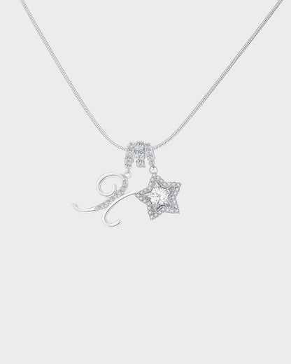 Sparkling Initial & Star Charm Necklace
